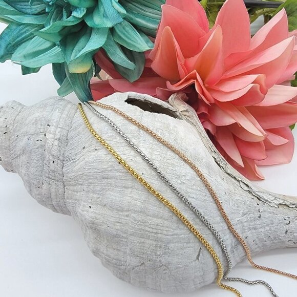 ROSE GOLD Stainless Steel Rope Chain Necklace 20" 22" 24" - Picture 7 of 13